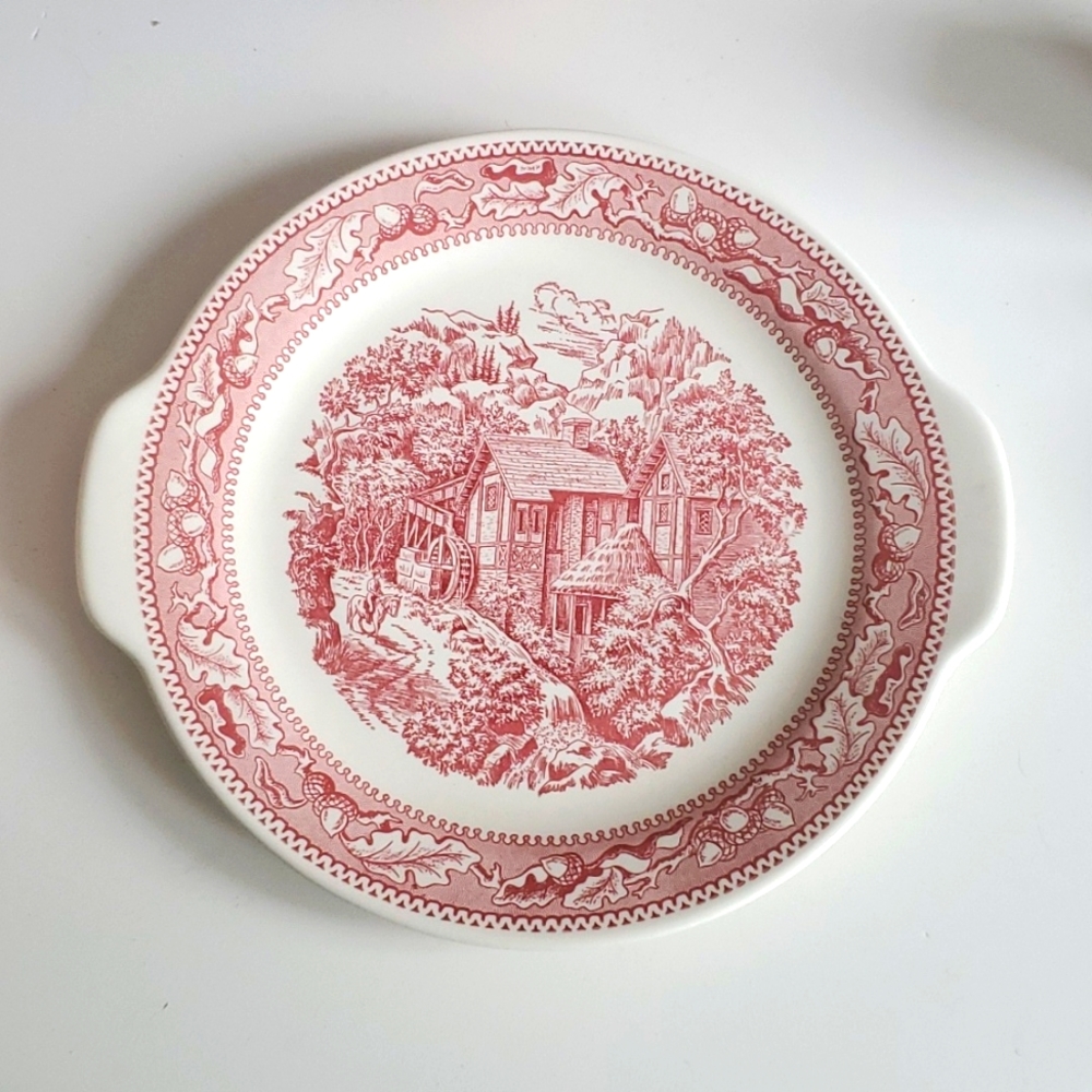 Memory Lane Serving platter aprox 10x11 inches cake plate